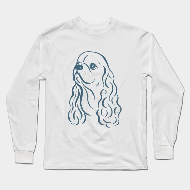 American Cocker Spaniel (Pink and Blue-Gray) Long Sleeve T-Shirt by illucalliart